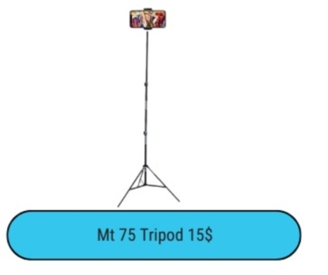 Other Mobile Phones & Accessories في زحلتا - MT 75 Tall Phone Tripod Stand | Adjustable Lightweight Vlogging Tripod | Live Streaming $15