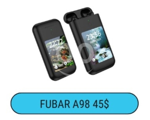 Mobile accessories in Zhalta - FUBAR A98 Wireless Earbuds | TWS Headset with Full-Color Digital Display Case $45