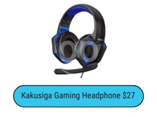 قطع غيار الكمبيوتر وملحقات البرامج في زحلتا - Kakusiga Gaming Headphone with Mic | Wired Over-Ear PC Headset Blue LED $27