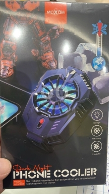 Mobile accessories in Akkar el-Atika - مُبرد هاتف MOXOM Dark Night للألعاب (موديل MX-CP02) - تبريد سريع، 9 شفرات، إضاءة LED