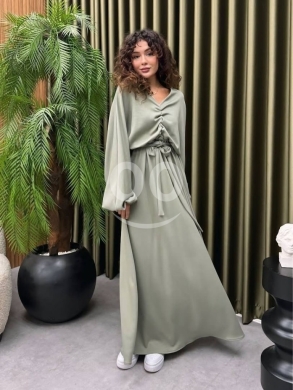 Clothes, Footwear & Accessories in Tripoli - فستان Oysho Style طويل باللون الأخضر الزيتوني - تصميم تركي، جودة عالية، متوفر S-XL