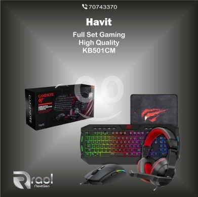 Computers Parts & Software Accessories in Awkar - طقم ألعاب هافيت 4 في 1 عالي الجودة KB501CM | Havit KB501CM Full 4-in-1 High-Quality Gaming Combo Set