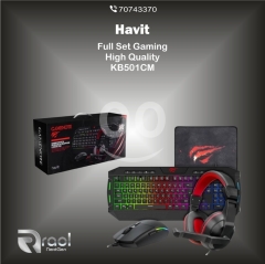 طقم ألعاب هافيت 4 في 1 عالي الجودة KB501CM | Havit KB501CM Full 4-in-1 High-Quality Gaming Combo Set