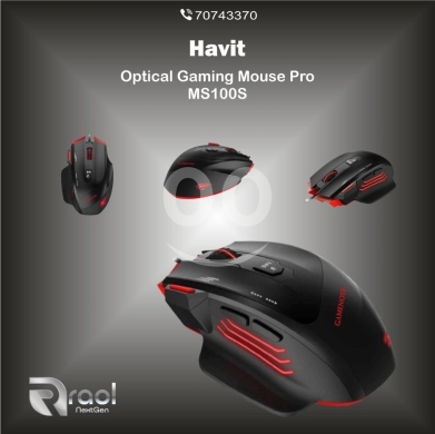 Computers Parts & Software Accessories in Awkar - ماوس هافيت MS100S البصري للألعاب الاحترافي | Havit MS100S Optical Gaming Mouse Pro