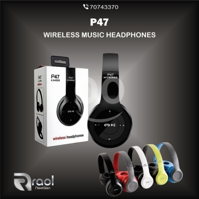 Mobile accessories dans Awkar - سماعات P47 لاسلكية بلوتوث قابلة للطي | P47 Wireless Bluetooth Foldable Headphones