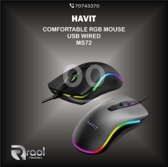 ماوس ألعاب هافيت MS72 سلكي مريح مع إضاءة RGB | Havit MS72 Comfortable Wired RGB Gaming Mouse