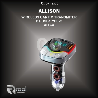 Vehicles accessories in Awkar - محول وجهاز إرسال USB وType-C | Allison ALS-A Wireless Car FM Transmitter BT USB Type-C