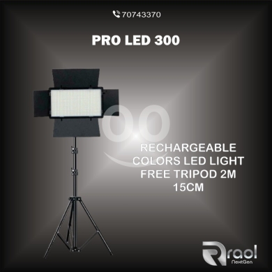 Other Mobile Phones & Accessories in Awkar - إضاءة فيديو احترافية | PRO LED 300 Rechargeable Colors LED Video Light Panel with Tripod
