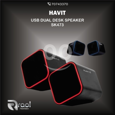 Computers Parts & Software Accessories in Awkar - مكبرات صوت مكتبية هافيت SK473 مزدوجة بمنفذ USB | Havit USB Dual Desk Speakers SK473 Compact Stereo