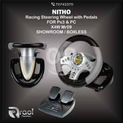 عجلة قيادة الألعاب PS3 | Nitho X4W Mr09 Racing Steering Wheel with Pedals for PC & PS3