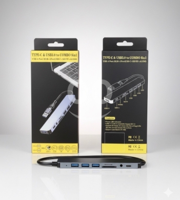Other Mobile Phones & Accessories in Aley - 8-in-1 USB Hub - All-in-One Connectivity! Type-C + USB 3.0 combo