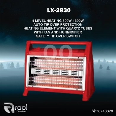 Heating & cooling appliances dans Awkar - دفاية كوارتز 1600 واط مع مروحة ومرطب موديل LX-2830 | Multi-Function Quartz Heater 1600W LX-2830