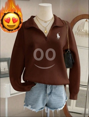 Trendy Quarter-Zip Polo Sweatshirt | Women's Oversized Fleece Jumper — 4