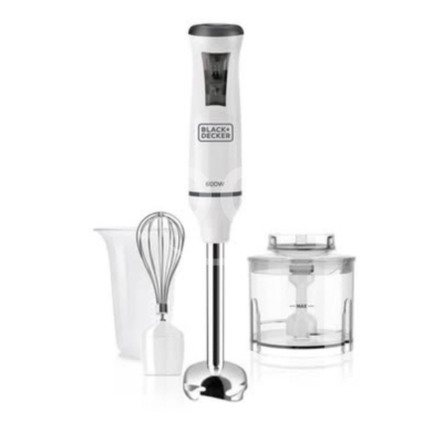 ?? Black+Decker Hand blender with accessories, 20 speeds and Turbo, 600 watt — 2