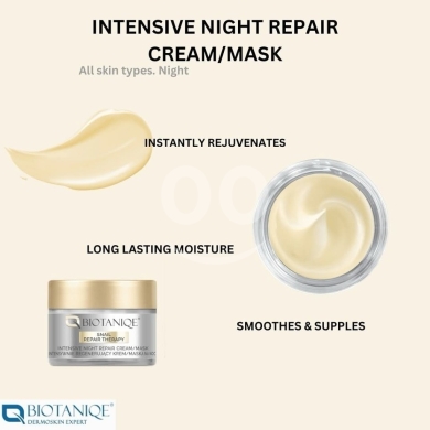 Health & Beauty in Tripoli - كريم وماسك بيوتانيك للإصلاح الليلي المكثف | Biotaniqe Intensive Night Repair Cream/Mask