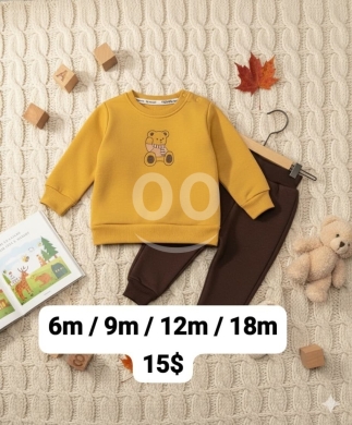 الملابس، الأحذية والزينة في مدينة بيروت - Baby Boy Teddy Bear Sweatshirt & Pants Set