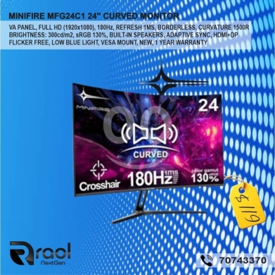 Computers Parts & Software Accessories in Awkar - شاشة الألعاب المنحنية "Minifire" مقاس 24 بوصة | Minifire 24" Curved Gaming Monitor (MFG24C1)