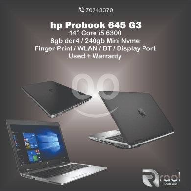 Computers Parts & Software Accessories in Awkar - لابتوب "HP Probook 645 G3" مستعمل مع ضمان | Used HP Probook 645 G3 Laptop with Warranty