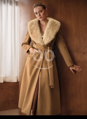 Clothes, Footwear & Accessories in Tripoli - معطف نسائي طويل بياقة فرو فاخرة وحزام خصر | Elegant Women&#039;s Long Coat with Faux Fur Collar