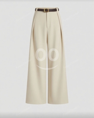 Vêtements, chaussures et accessoires dans Tripoli - بنطال قماشي واسع بخصر عالي وحزام أنيق | Wide-Leg High-Waisted Trousers with Elegant Belt