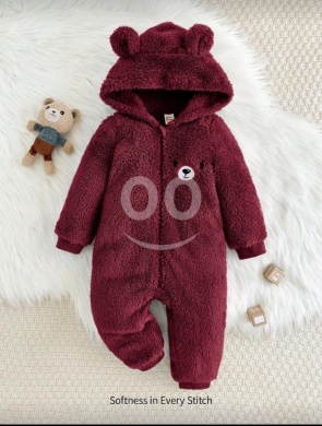 Clothes, Footwear & Accessories in Tripoli - أوفرول أطفال شتوي فرو ناعم بتصميم دب لطيف | Cozy Baby Winter Fleece Romper with Cute Bear Hood
