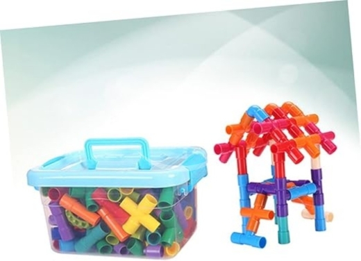 Baby & Kids Stuff in Beirut City - مكعبات البناء بالأنابيب التعليمية للأطفال | Educational Pipe Building Blocks Construction Toy