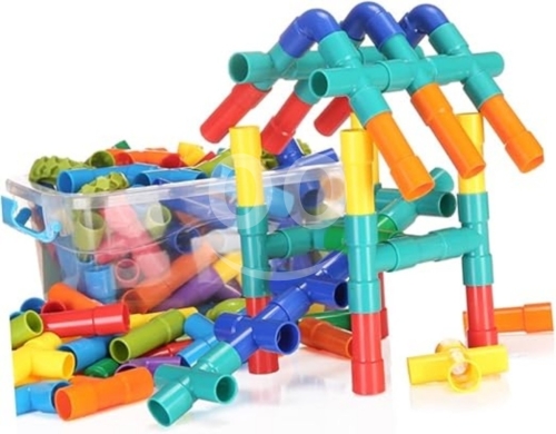 مكعبات البناء بالأنابيب التعليمية للأطفال | Educational Pipe Building Blocks Construction… — 7