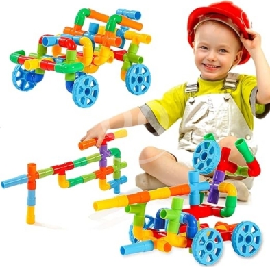 مكعبات البناء بالأنابيب التعليمية للأطفال | Educational Pipe Building Blocks Construction… — 4