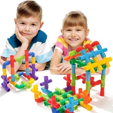 مكعبات البناء بالأنابيب التعليمية للأطفال | Educational Pipe Building Blocks Construction… — 6