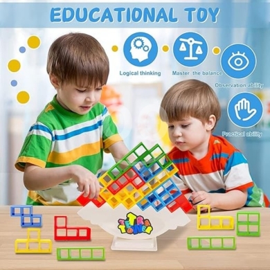 لعبة التكديس والتوازن تيترا تاور الممتعة | Tetra Tower Balancing Stacking Blocks Game for… — 3