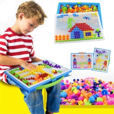 لعبة دبابيس الفطر التعليمية للأطفال | Creative Mushroom Nail Pegboard Educational Toy for… — 4