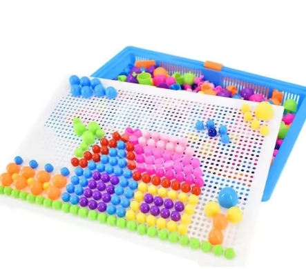 Baby & Kids Stuff in Beirut City - لعبة دبابيس الفطر التعليمية للأطفال | Creative Mushroom Nail Pegboard Educational Toy for Kids