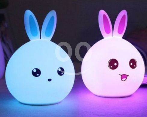 مصباح ليلي LED ملون على شكل أرنب سيليكون | Soft Silicone Rabbit LED Night Light for Kids — 3