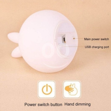 مصباح ليلي LED ملون على شكل أرنب سيليكون | Soft Silicone Rabbit LED Night Light for Kids — 4