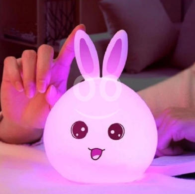 مصباح ليلي LED ملون على شكل أرنب سيليكون | Soft Silicone Rabbit LED Night Light for Kids — 2