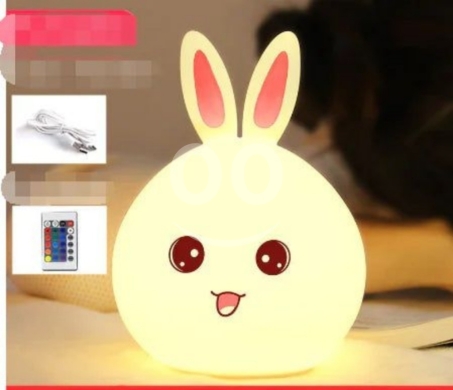 مصباح ليلي LED ملون على شكل أرنب سيليكون | Soft Silicone Rabbit LED Night Light for Kids — 7