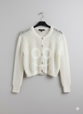 Clothes, Footwear & Accessories in Beirut City - White Open Knit Cardigan for Women