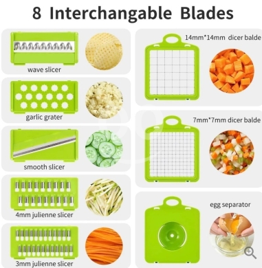 Kitchen appliances in Jeita - 8 in 1 Interchangeable Vegetable Slicer Blades Set