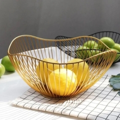 Modern Gold Metal Fruit Basket
