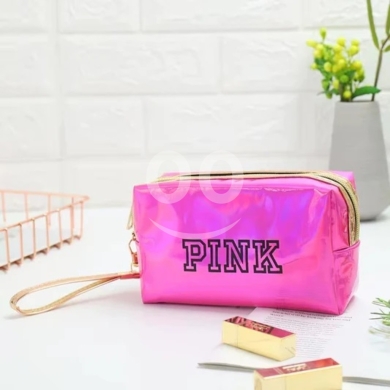 Clothes, Footwear & Accessories in Beirut City - Holographic Pink Makeup Bag