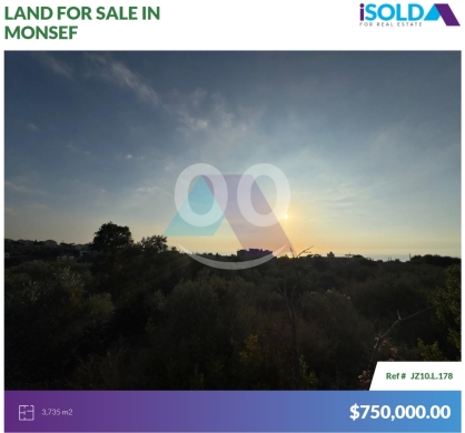 Lands for sale in Mounsef - 3735m2 Prime Land+Sea view 4sale in Monsef/Jbeil - أرض للبيع في المنصفJZ10L178