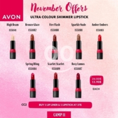 Ultra colour shimmer lipstick from Avon November offers
