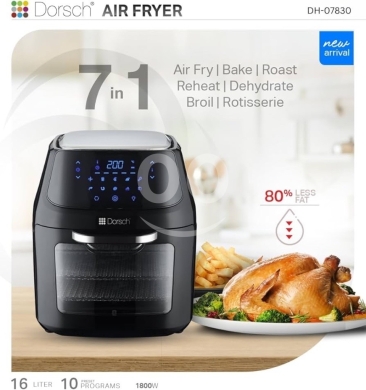 ??Dorsch Oven Air Fryer AF-100: 10 Built-In Programs,1800W, Spacious 16L Capacity, No… — 3
