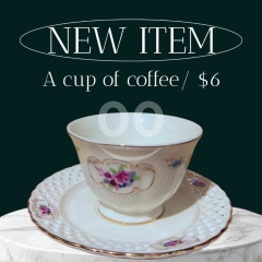 Vintage Porcelain Coffee Cup & Saucer | Waffle Texture Plate | Floral Decal with Gold Trim - $6