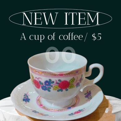 Antiques & Collectibles in Dekouaneh - Vintage Footed Porcelain Coffee Cup & Saucer | Bright Floral Design with Pink Trim - Single $5