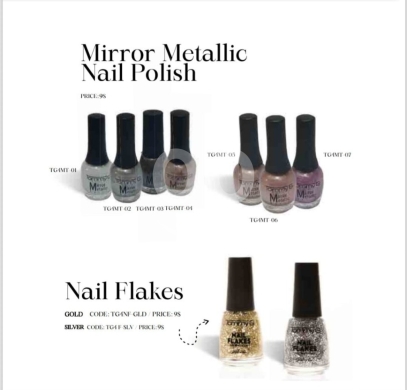 Health & Beauty in Nahr Ibrahim - Mirror Metallic Nail Polish & Flakes | High-Shine Chrome Finish & Glitter Nail Art | $9 Each
