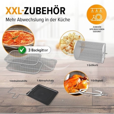 ‏??GOURMETmaxx Digital XXL Hot Air Fryer 12 Litres with 10 Programmes, Accessories are D… — 9