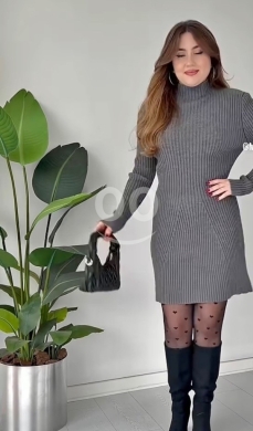 فستان صوف نسائي ناعم بتصميم راقٍ | Women’s Soft Knit Wool Dress Elegant Design — 2