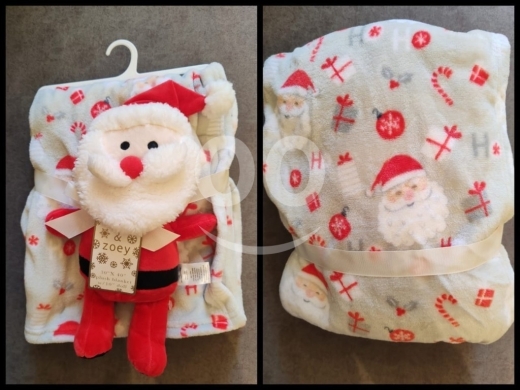 Baby & Kids Stuff in Zouk Mikaël - بطانية شتوي للأطفال مع دمية بابا نويل | Christmas Plush Baby Blanket with Santa Doll