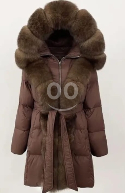 جاكيت "بافر" طويل وراقٍ بياقة فرو كثيفة | Elegant Long Puffer Coat with Plush Faux Fur Co… — 4